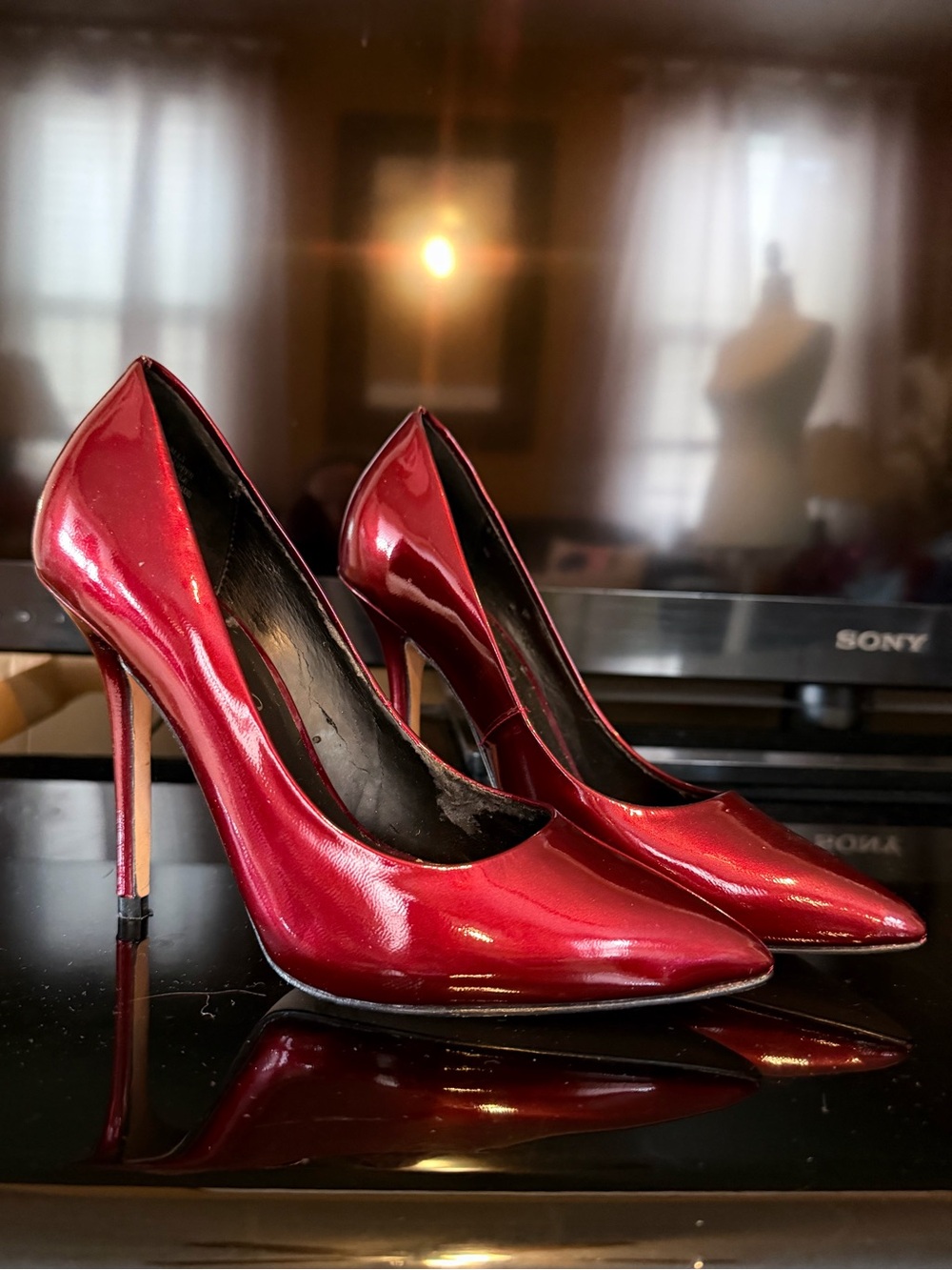 Boutique 9 Metallic Red Pointed-Toe Stiletto Pumps